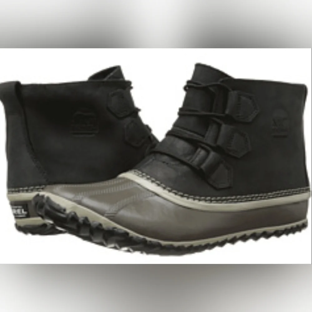 Sorel Women's Out N About Ankle-High Leather Rain Boots Size 9.5